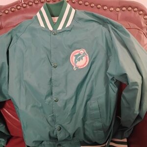 1990's Miami Dolphins Button-up Bomber Jacket Vintage Mint Condition
